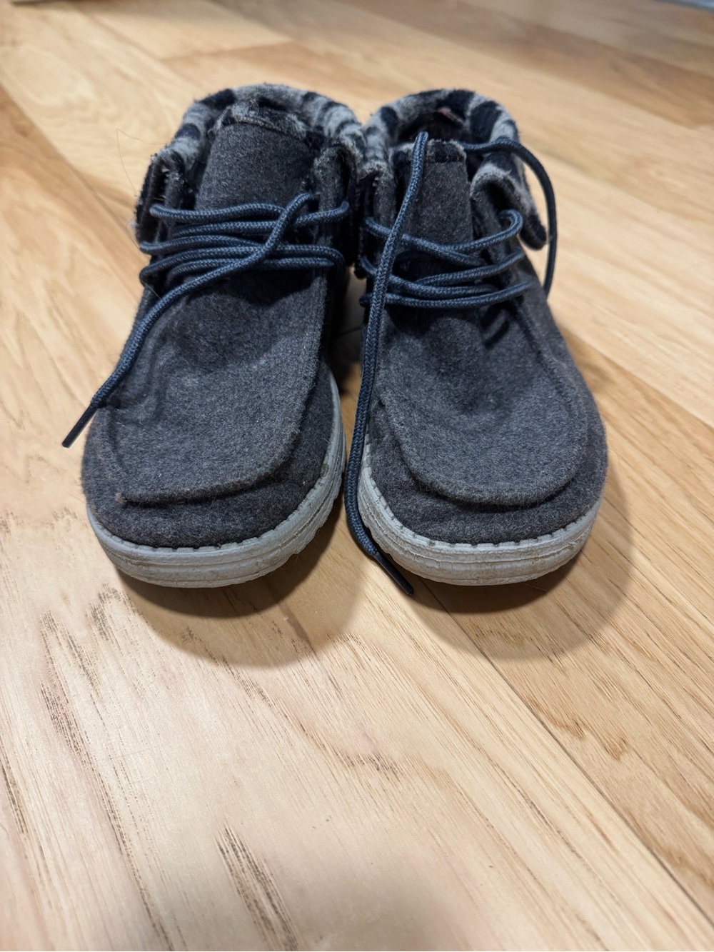 Hey Dude Charcoal Gray Cozy Lace-Up Boots